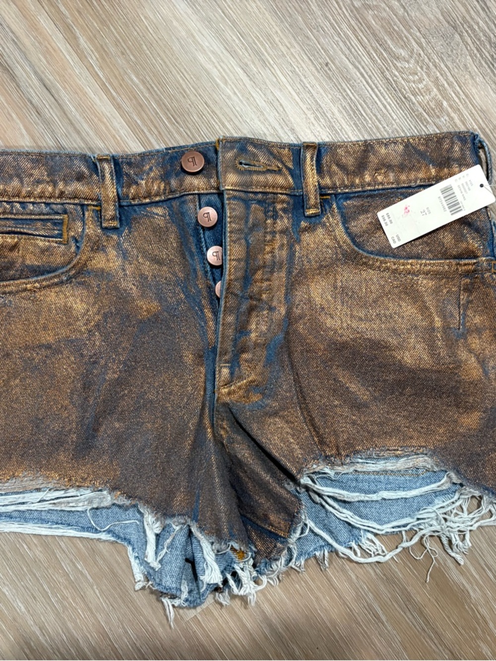 Anthropologie Pilcro Blue Jeans with Shimmering Gold Accents